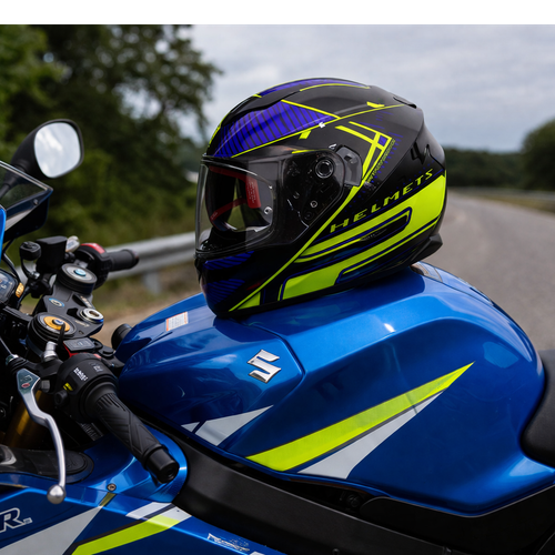 CASCO FF320 EVO LEVEL AZUL AMARILLO