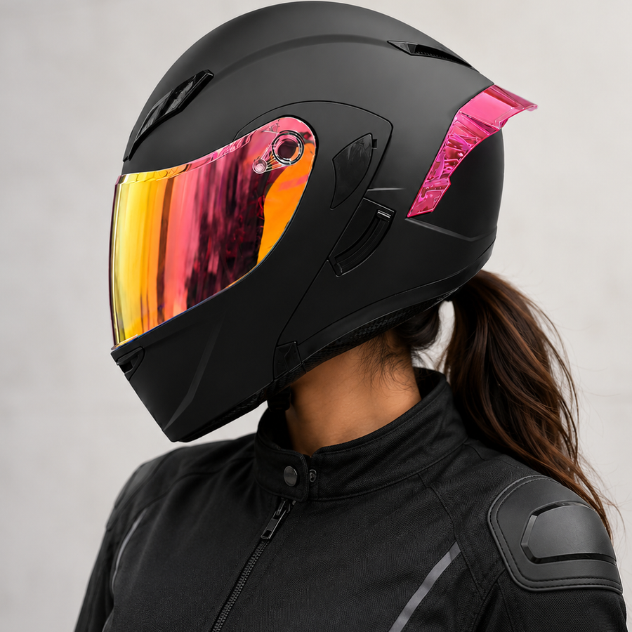 CASCO NEGRO MATE ABATIBLE XT902
