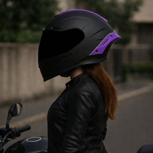 CASCO INTEGRAL XKUDO 109 NEGRO MATE MORADO 