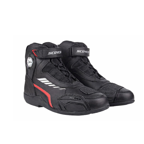 Bota para moto SCOYCO MT015-2 negro / rojo