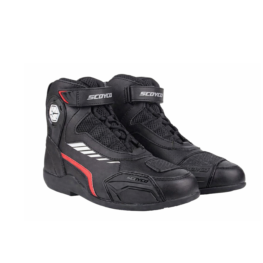 Bota para moto SCOYCO MT015-2 negro / rojo