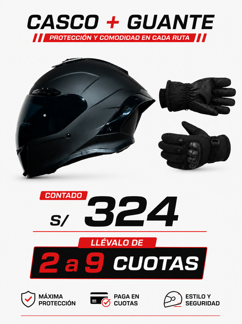 CASCO INTEGRAL FF109 NEGRO MATE BLASTER+GUANTE