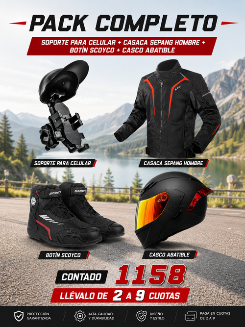SOPORTE PARA CELULAR+CASACA SEPANG HOMBRE+BOTIN
