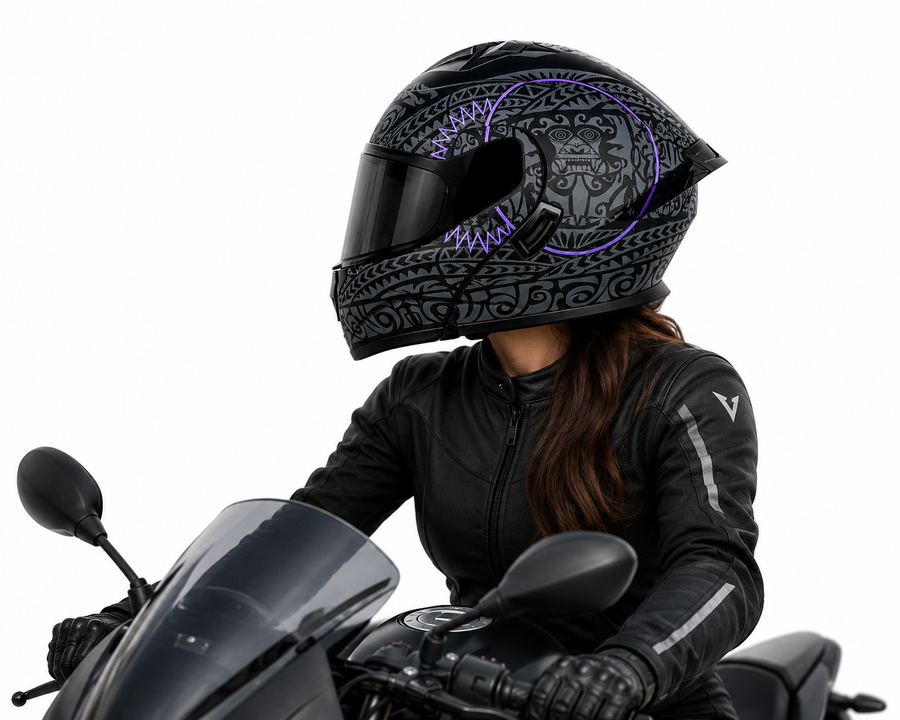 CASCO ABATIBLE K35 RUNAK GRIS MORADO