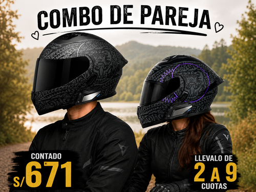 COMBO DE PAREJA CASCO KRATOZ ABATIBLE K35+BLUETOOHT