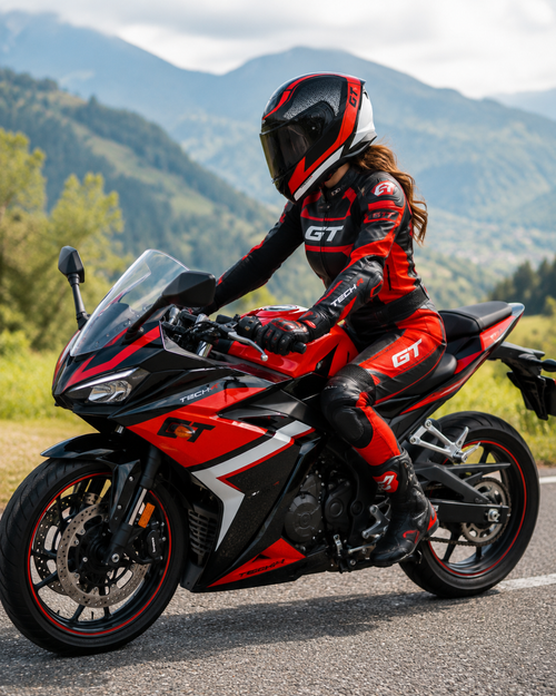CASCO JHM 802 NEGRO ROJO BRILLO