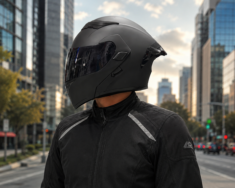 CASCO XKUDO 169 ABATIBLE NEGRO MATE