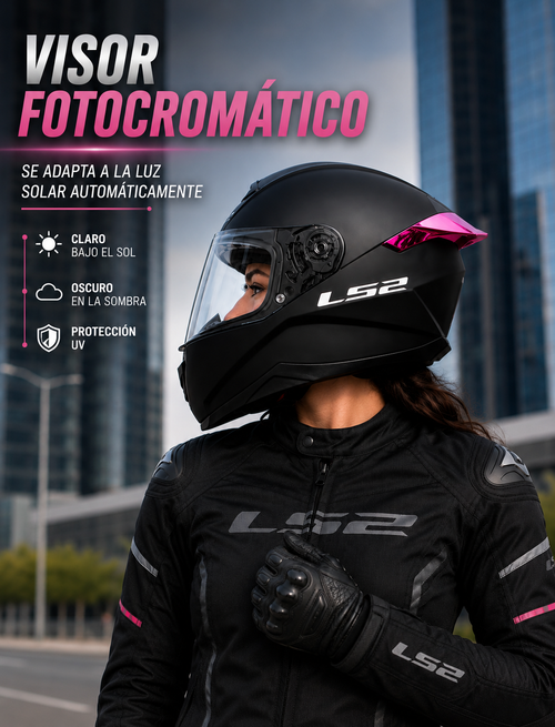 CASCO LS2 FF802 NEGRO MATE FOTOCROMATICO