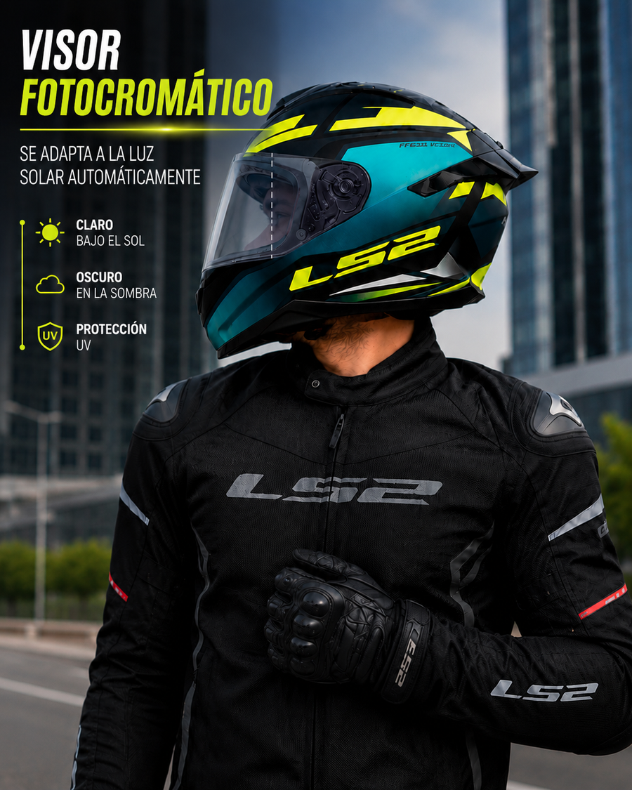 CASCO LS2 FF802 IMPACT AZUL VISOR FOTOCROMATICO