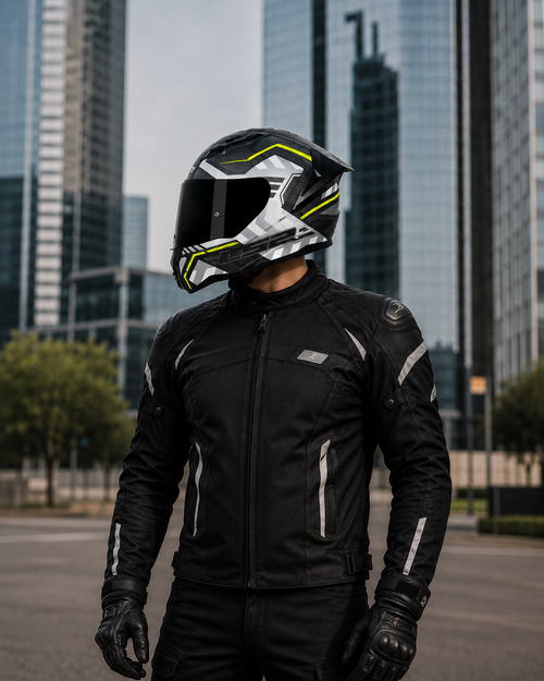 CASCO FF810 ESTEBAN NEGRO VERDE