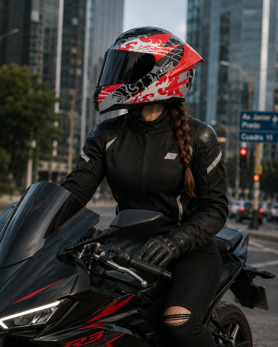 CASCO FF810 KAME NEGRO MATE ROJO