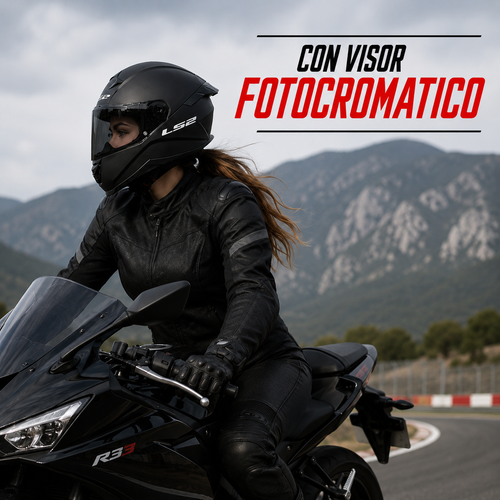 CASCO LS2 FF802 NEGRO MATE FOTOCROMATICO