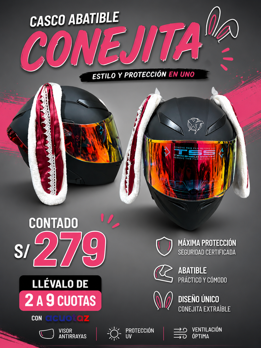 CASCO ABATIBLE+CONEJITA