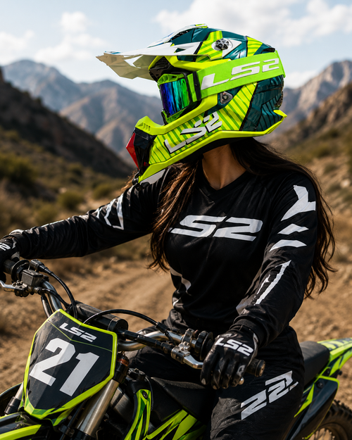 CASCO LS2 MX700 EVO GAMAX ROJO AZUL C/LENTES