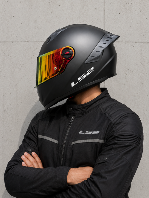 CASCO LS2 FF816 COSMOS NEGRO MATE ROJO