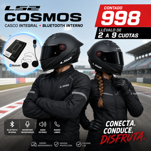 CASCO LS2 FF816 COSMOS NEGRO MATE
