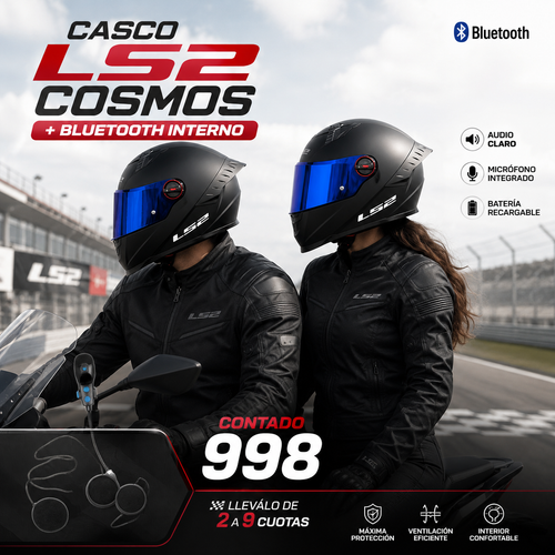 CASCO LS2 FF816 COSMOS NEGRO MATE AZUL