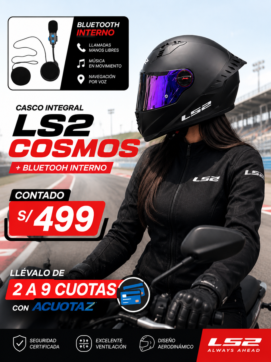 CASCO LS2 FF816 COSMOS NEGRO MATE MORADO