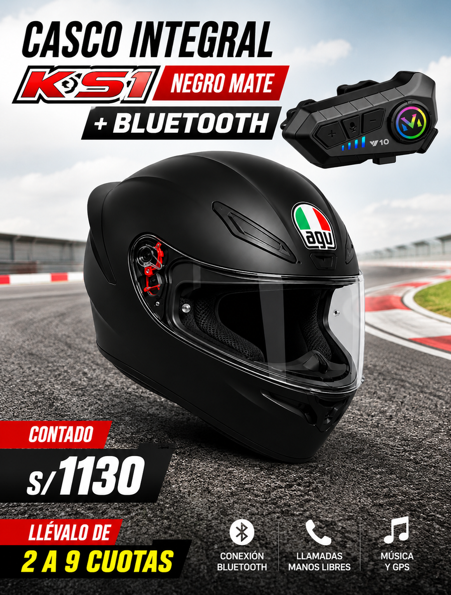 COMBO CASCO + BLUETOOTH