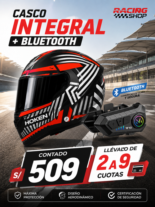 COMBO CASCO + BLUETOOTH