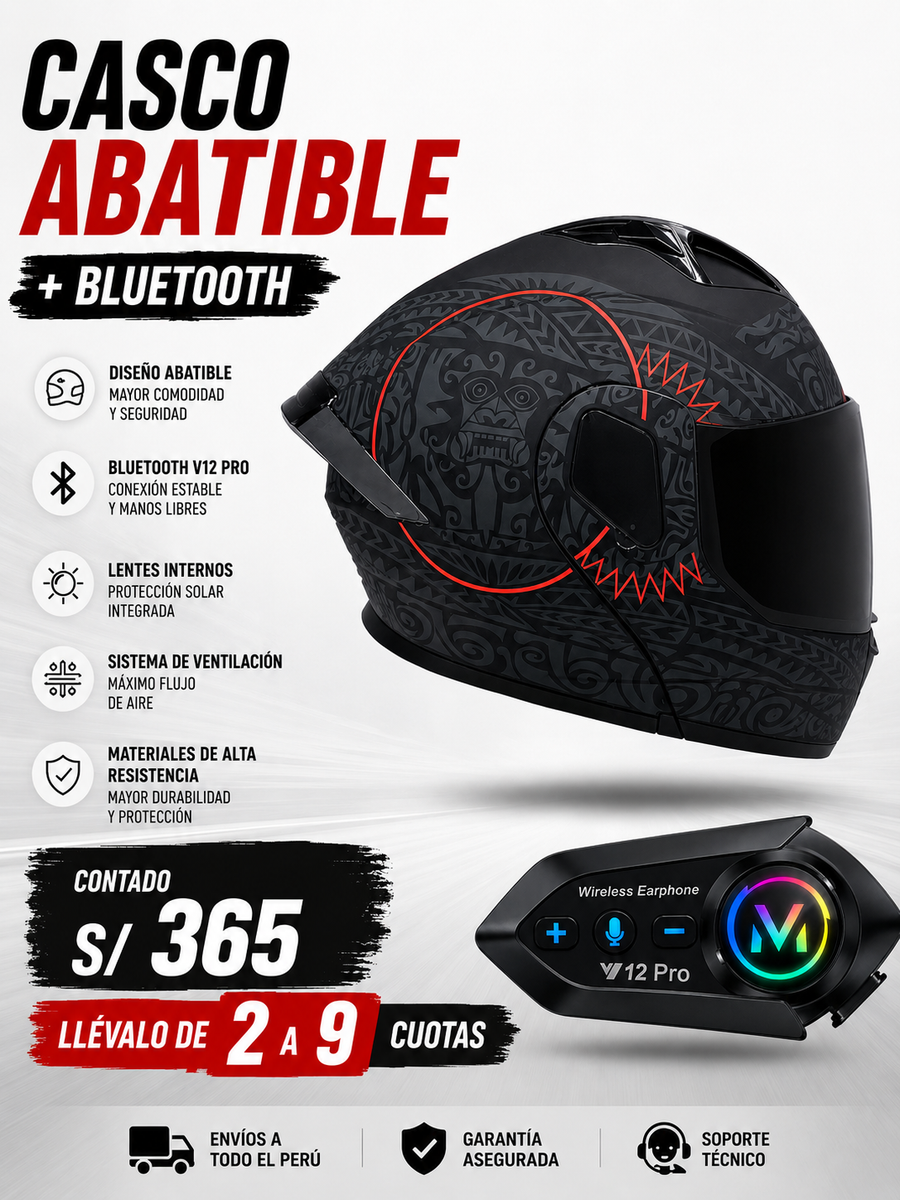 CASCO ABATIBLE+BLUETOOTH