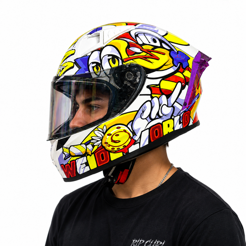 CASCO SHAFTH 526 WEIRD BLANCO AMARILLO