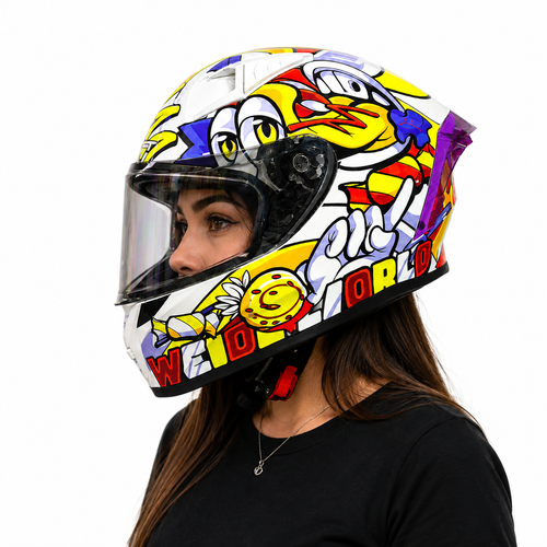 CASCO SHAFTH 526 WEIRD BLANCO AMARILLO