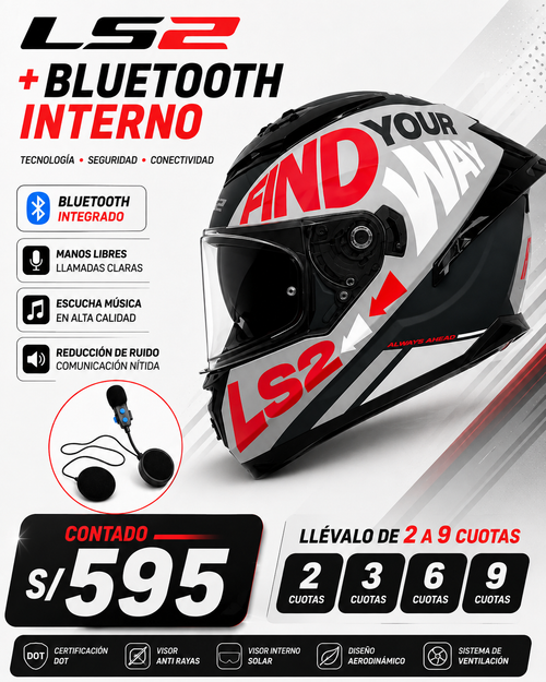 CASCO LS2+BLUETOOTH INTERNO