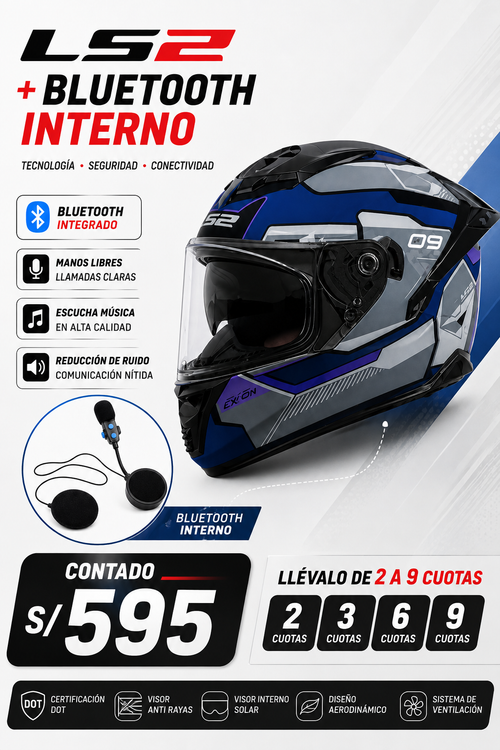 CASCO LS2+BLUETOOTH INTERNO