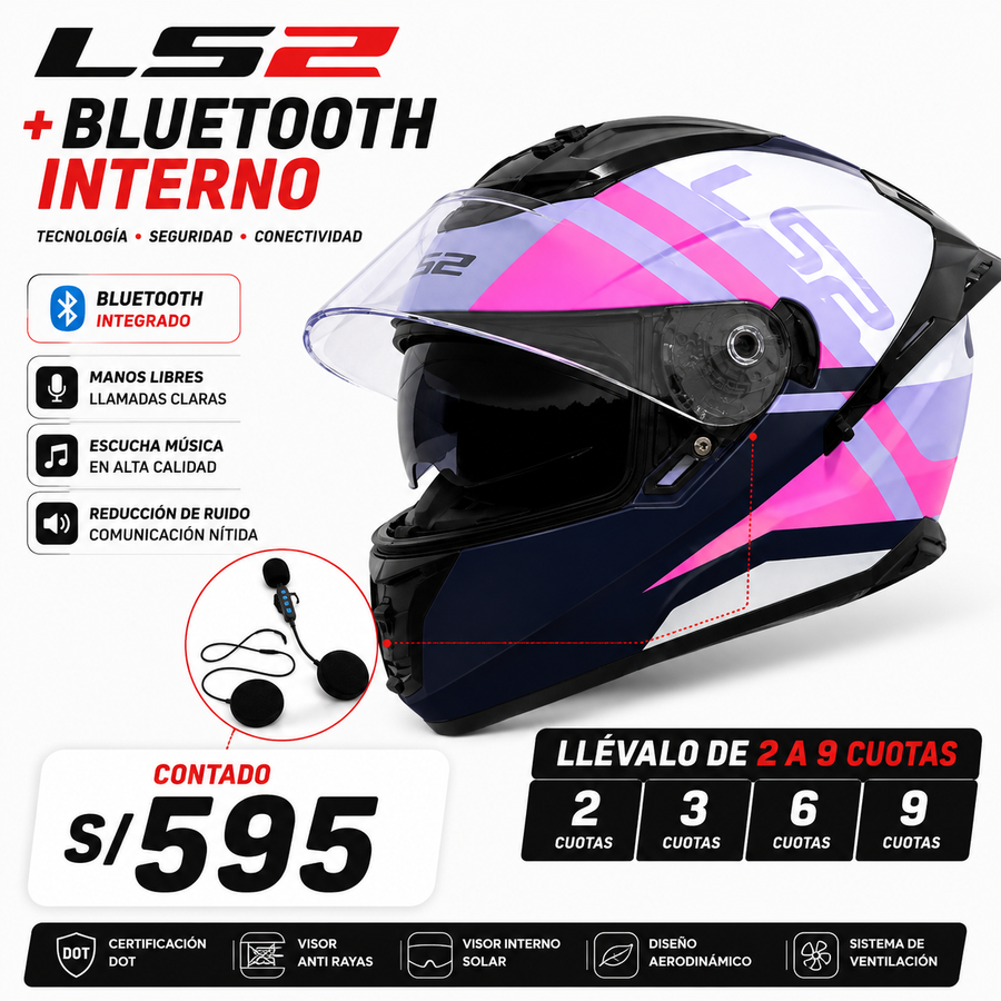 CASCO LS2+BLUETOOTH INTERNO