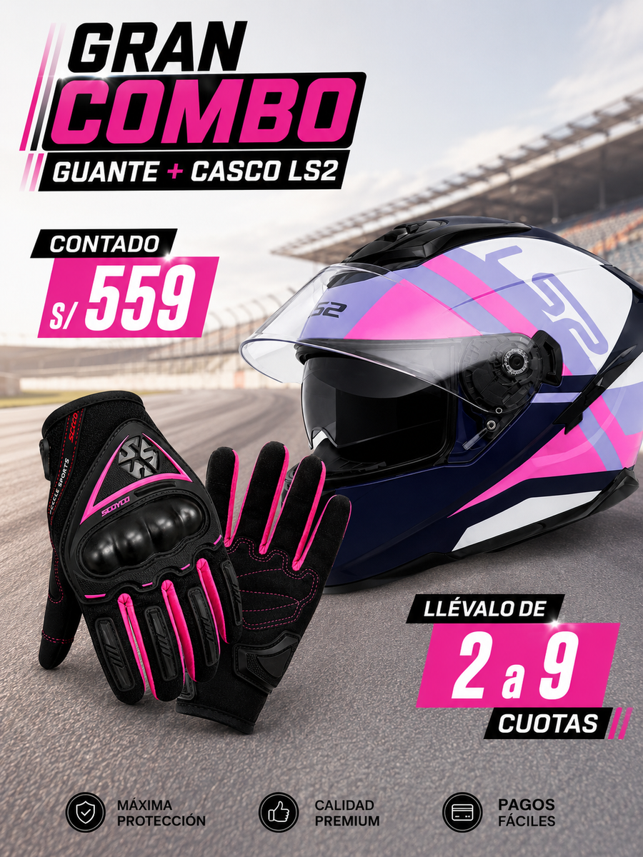 CASCO LS2+GUANTE