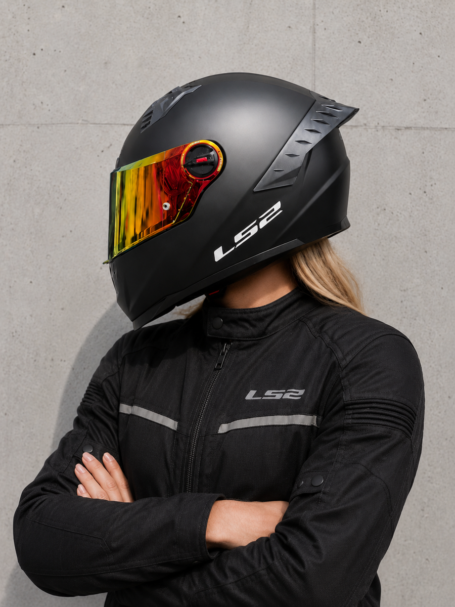 CASCO LS2 FF816 COSMOS NEGRO MATE ROJO