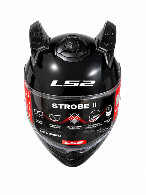 CASCO ARTICULADO FF908 STROBE II BRILLO+CUERNO