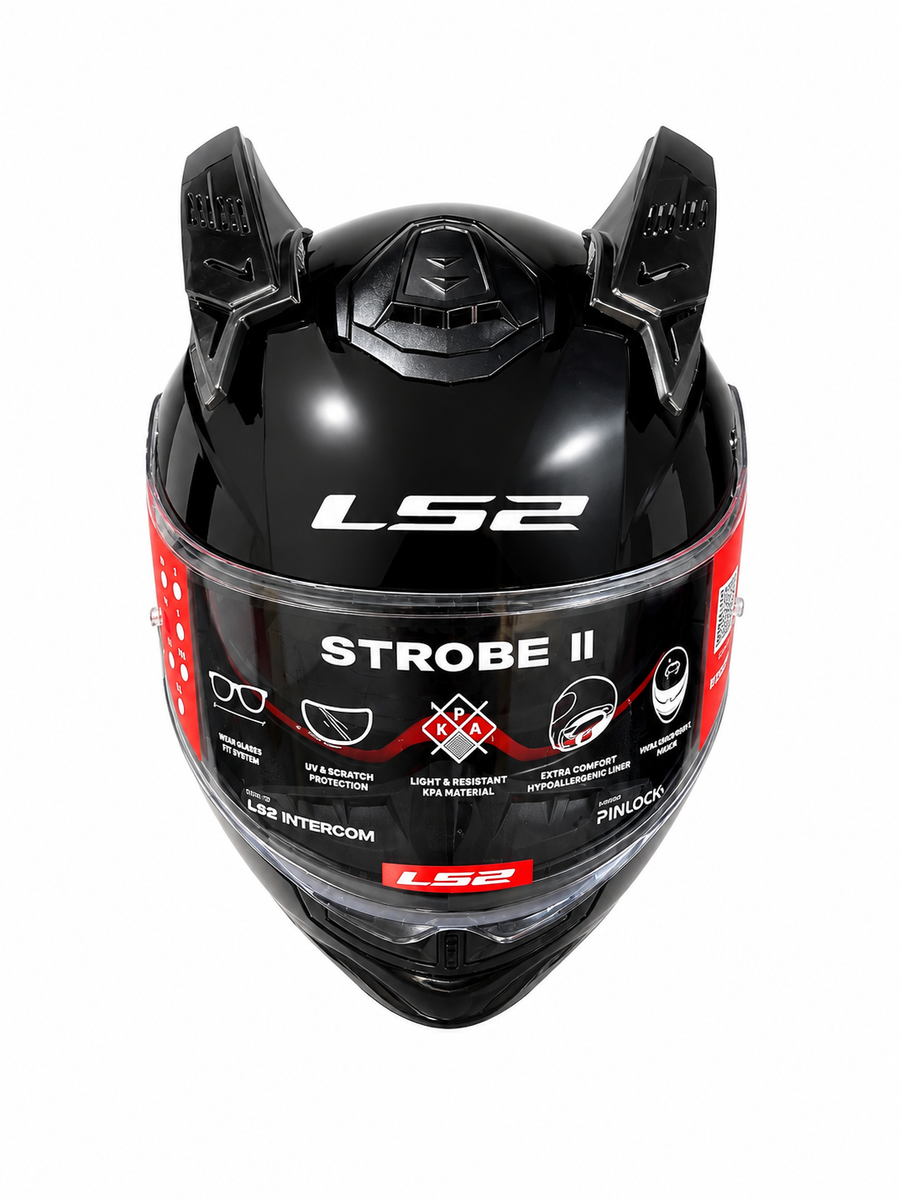CASCO ARTICULADO FF908 STROBE II BRILLO+CUERNO