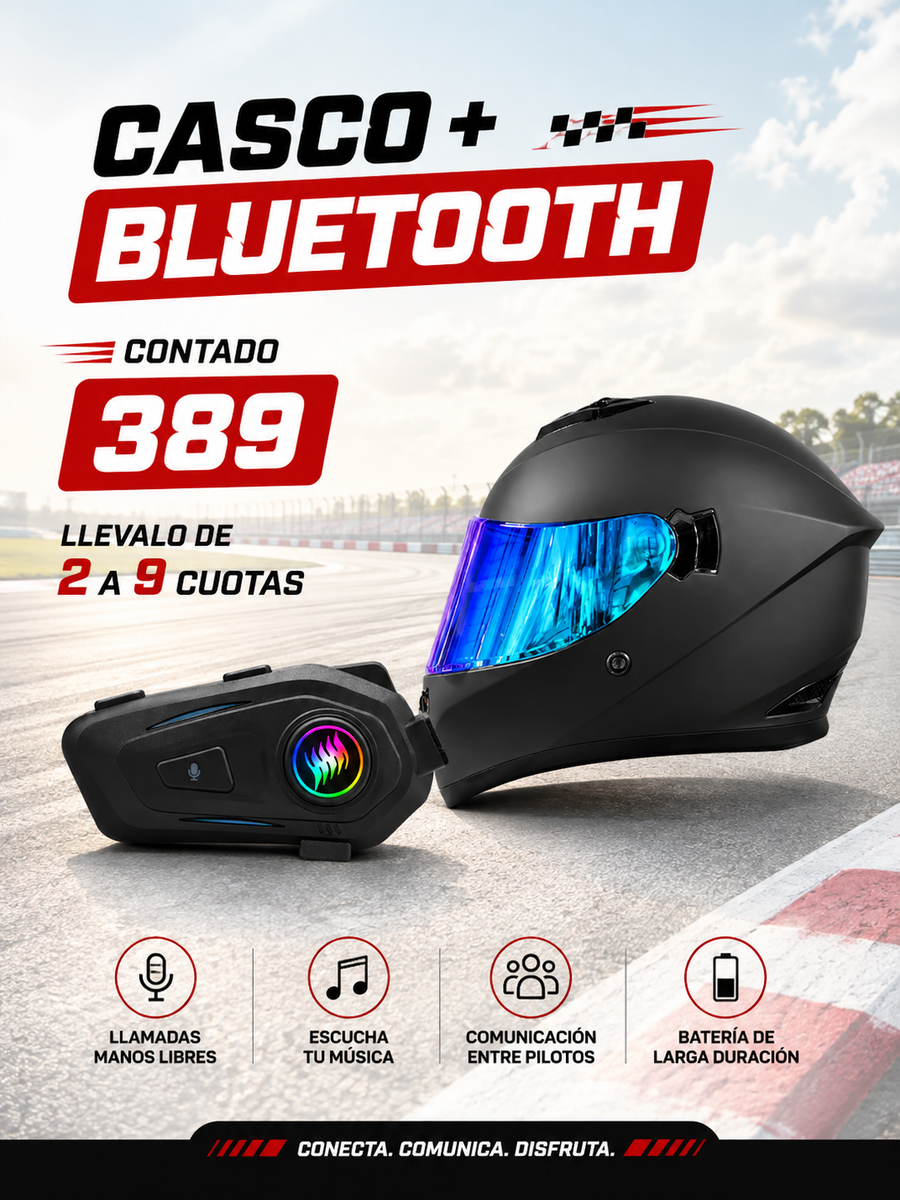 CASCO INTEGRAL HK2 NEGRO+BLUETOOTH
