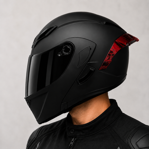 CASCO NEGRO MATE ABATIBLE XT902