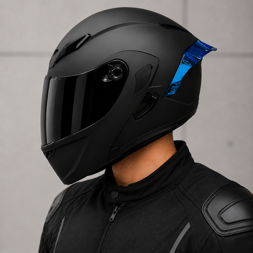 CASCO NEGRO MATE ABATIBLE XT902
