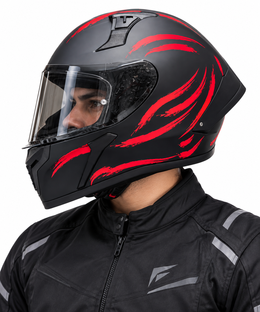 CASCO XKUDO 357 INTEGRAL KOAH NEGRO ROJO MATE