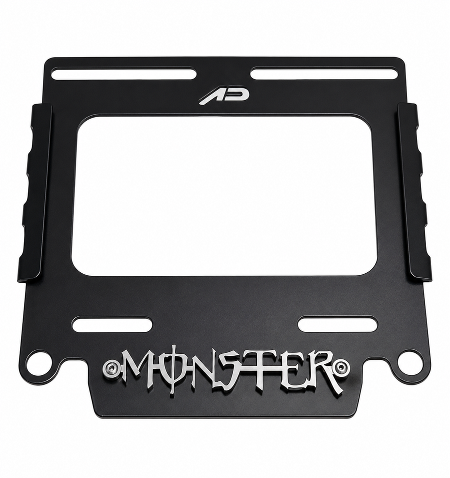 PORTA PLACA MOSTER PLATEADO