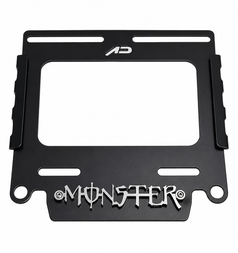 PORTA PLACA MOSTER PLATEADO