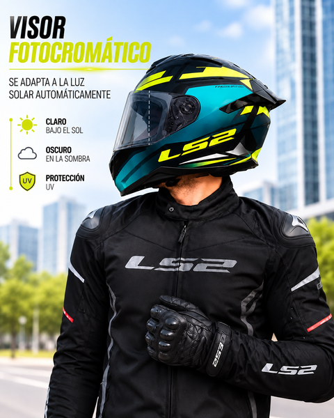 CASCO LS2 FF802 IMPACT AZUL VISOR FOTOCROMATICO