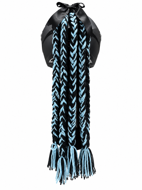 TRENZA CELESTE CON NEGRO 