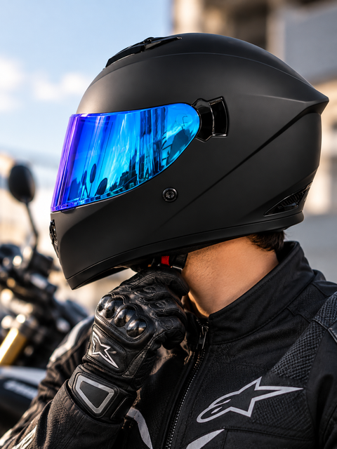 CASCO INTEGRAL HK2 NEGRO/ AZUL