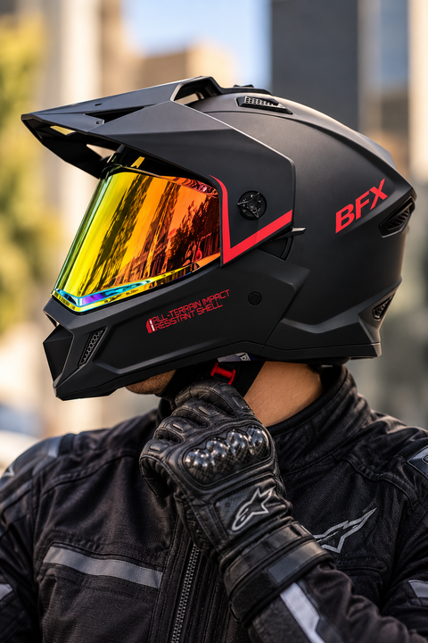 CASCO ADVENTURE NEGRO ROJO