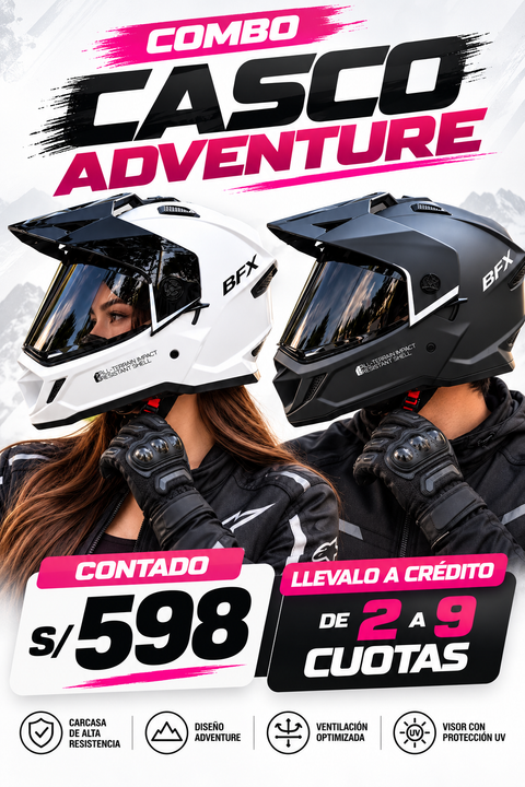 COMBO DE CASCO ADVENTURE