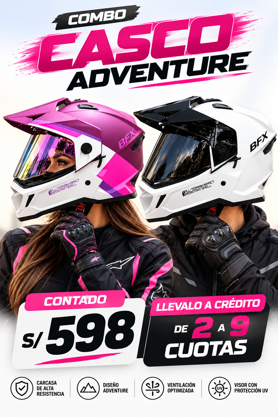 COMBO DE CASCO ADVENTURE