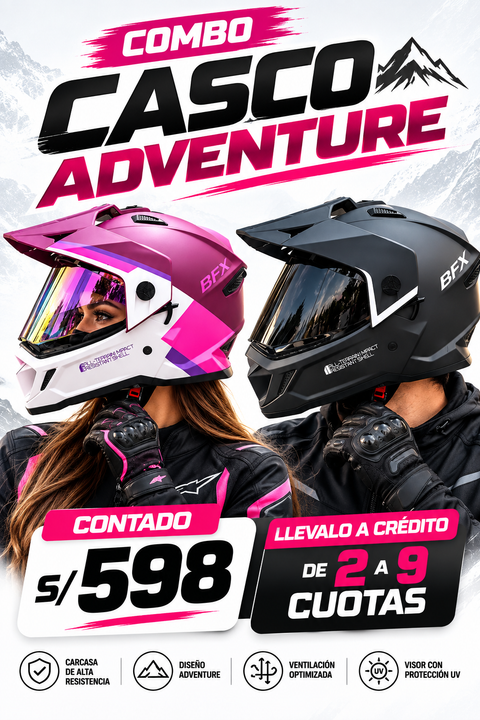 COMBO DE CASCO ADVENTURE