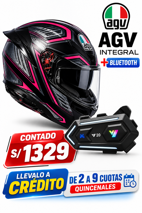 CASCO INTEGRAL AGV+BUETOOTH