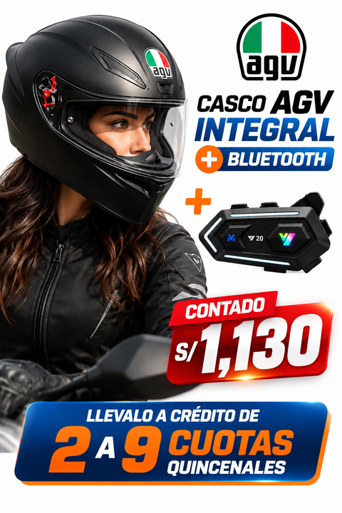 CASCO INTEGRAL AGV+BUETOOTH