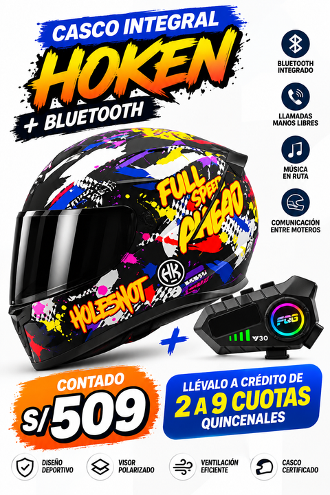 CASCO FF869 FIESTA NEGRO AMARILLO+BLUETOOTH